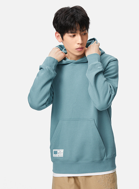 李宁男子春季运动时尚卫衣舒适透气上衣休闲套头连帽卫衣AWDT069