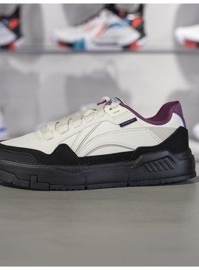 李宁女子冬季新款运动鞋COMMON80s小白鞋舒适软弹休闲板鞋AGCU158