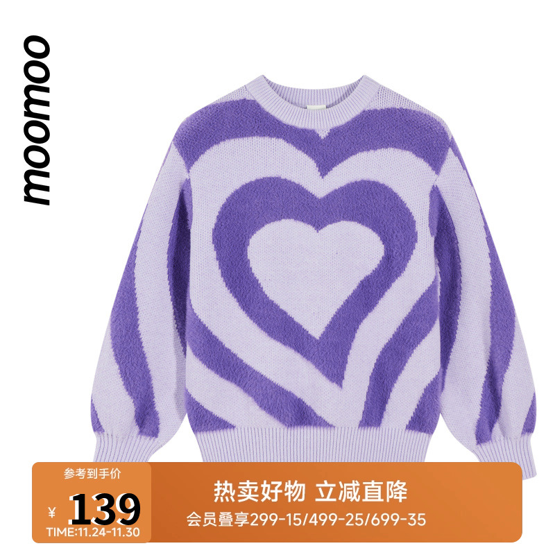 moomoo童装冬季新款女童毛衫