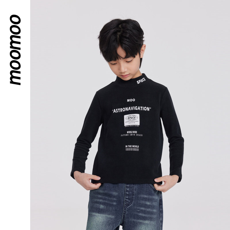 美特斯邦威童装男童T恤秋季新款半高领打底长袖字母印花舒适内搭,童装/婴儿装/亲子装,T恤,淘宝优惠券,粉丝福利购,淘宝优惠卷