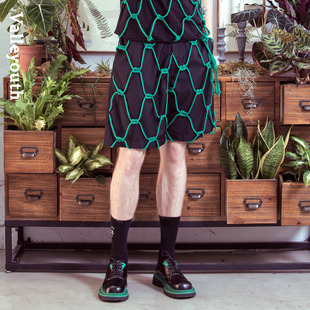 山谷少年原创设计男装 蔓藤 手工编织小众潮酷街头宽松夏五分短裤