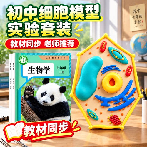 细胞模型制作材料包七年级上初中生物动植物成品手工diy真核黏土