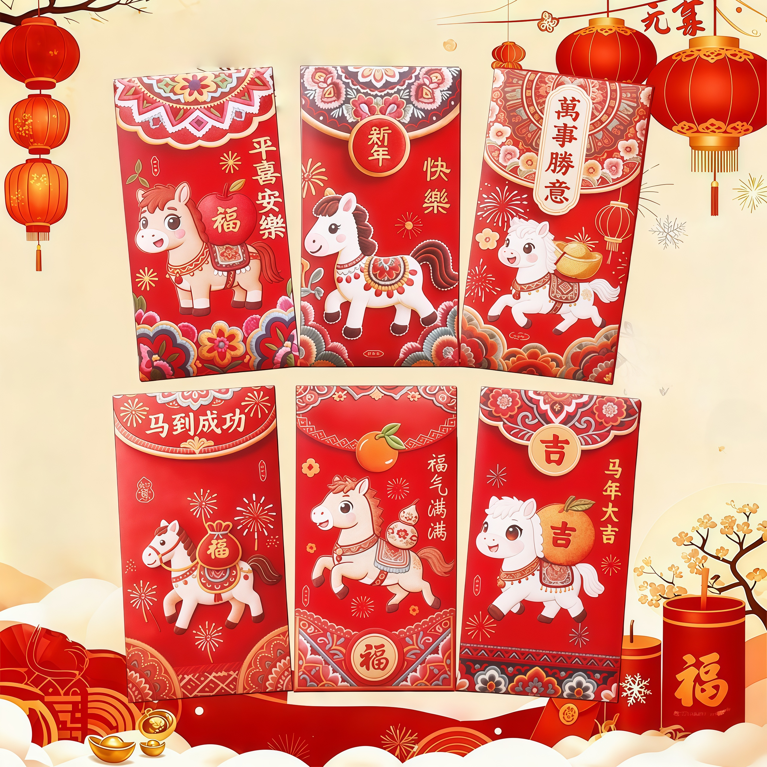 马上大吉新年马年红包2026新款创意红包袋送小朋友拜年福气利是封