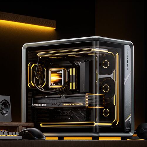 乔思伯BO400CG V2曲面玻璃无立柱海景房360水冷桌面电竞游戏机箱