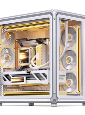 JONSBO乔思伯X400白色机箱分仓背插玻璃海景房骨骼框架快拆ARGB灯