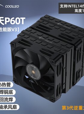 酷里奥倚天P60T黑色性能版(V3)静音款双塔6热管全回流焊1700/AM5