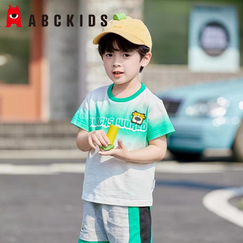 abckids圆领运动短袖T恤