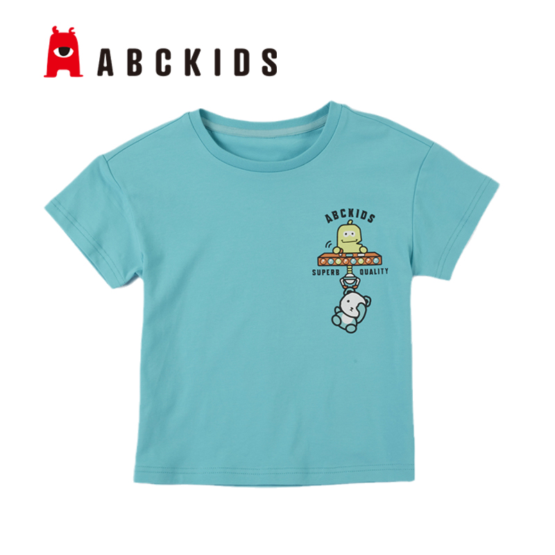 abckids圆领运动短袖卡通T恤