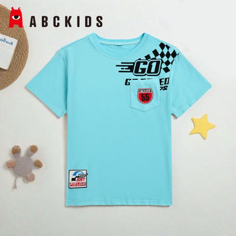 abckids男童短袖T恤圆领印花半袖