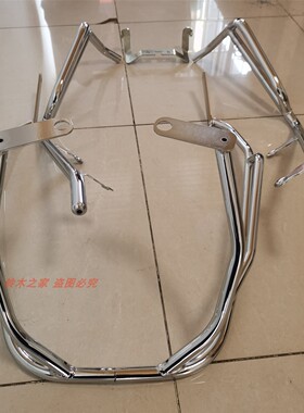 适用轻骑铃木US125T电镀银色黑色碳钢保险杠前后护杠保护杠架加厚