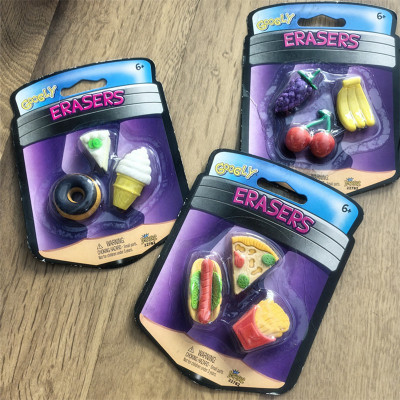 外贸出口Googly diy创意玩具儿童仿真小玩具3D生日礼品水果橡皮擦