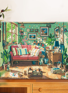 治愈系减压油彩涂色画-蜗居生活
