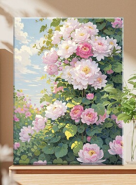 花开云端diy数字油画填色手工