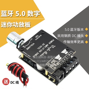 20W30W40W50WX2蓝牙5.0数字功放板模块旋钮调节音量带开关 迷你版