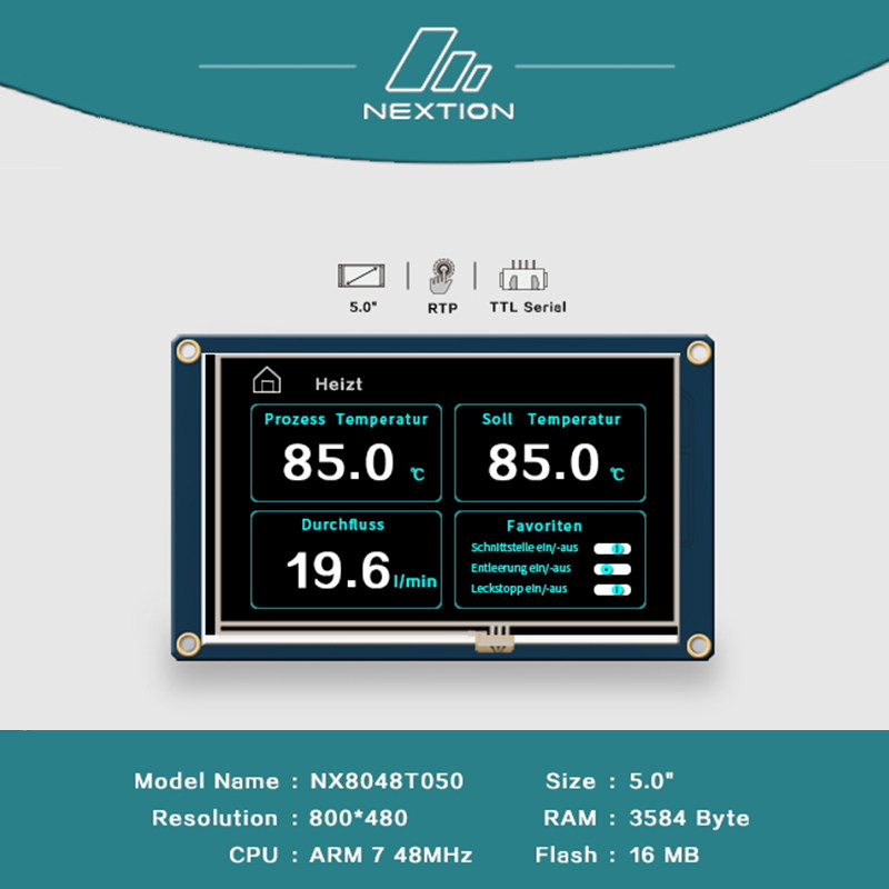 Nextion NX8048T050 5寸人机交互界面HMI英文版官方正版