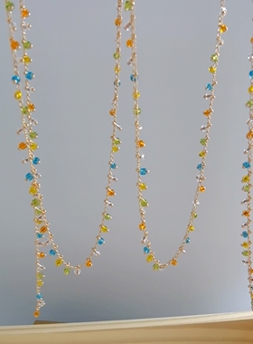 diy链条 彩色链条纯铜加厚保色项链手链古风头饰饰品配件半成品