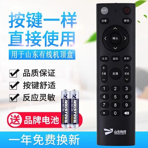 山东有线遥控器浪潮广电数字网络电视机顶盒STB-7162C同