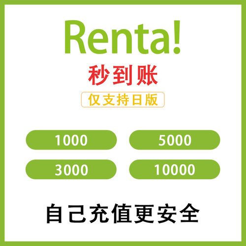日区动漫 动画renta乱搭点数充值1000  3000  5000 10000点