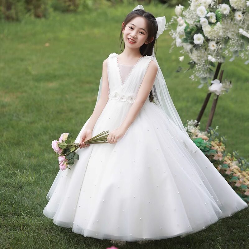 小学生日超仙女公主长裙声乐主持钢琴朗诵比赛儿童参加婚礼衣服夏