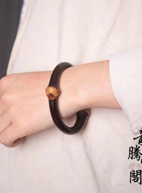 云南金刚藤手镯黑藤根鸡血藤手镯无节文玩皮包保养资历确定水滴