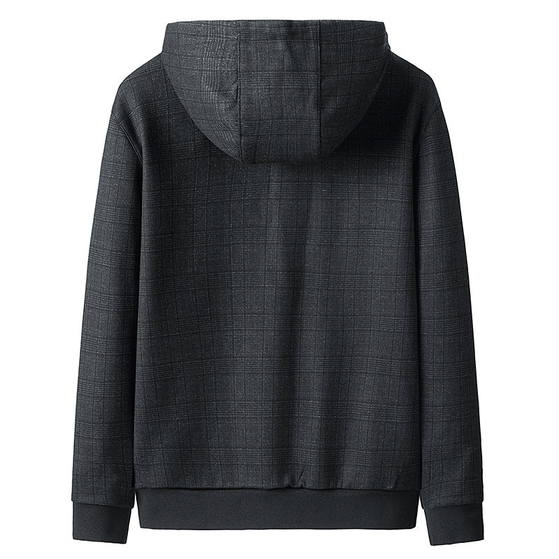 CASUAL FLEECE SUIT MENS AUTUMN AND WINTER FASHION HOODED LOOSE SPORTSWEAR TWO-PIECE SET SANDED FOR MIDDLE-AGED AND ELDERLY WARMTH