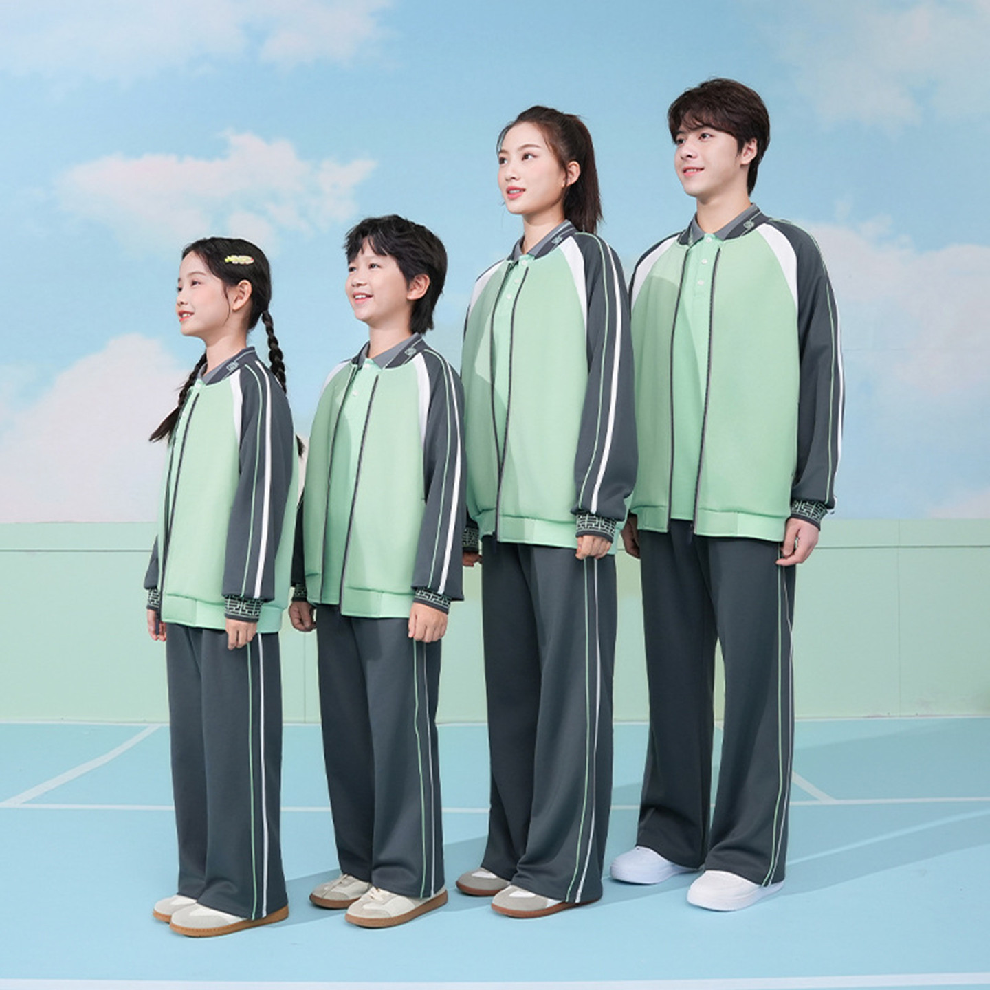 美拉兔赣州校服套装中小学生统一夏春秋季运动服男女长袖两三件套