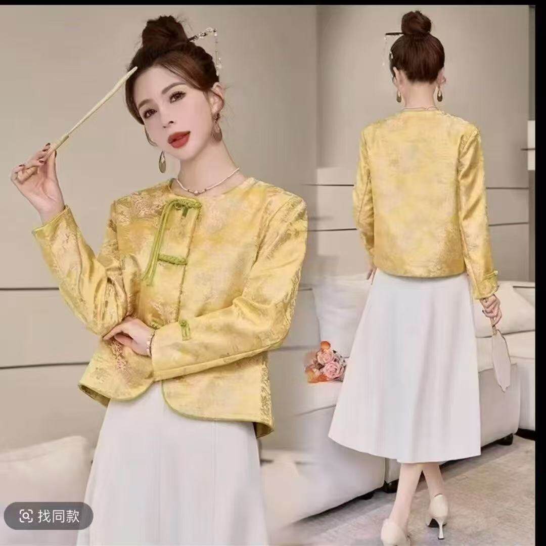 东方风韵中式国风外套提花复古气质新款短款上衣爆款新中式女外套