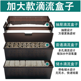 滴流过滤槽盒鱼缸器上置顶部雨淋式过滤盒分离过滤滴流加大款单盒