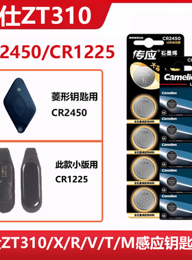 适用于升仕ZT310-X-R-V-T-M摩托车感应钥匙遥控器钮扣电池3V国产飞狮Camelion CR2450/1225纽扣电池