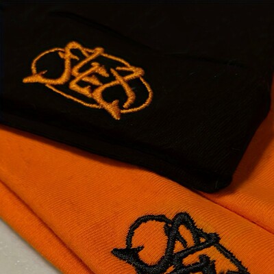 跨境欧美潮牌嘻哈休闲百搭复古套头帽时尚男女字母刺绣双层帽子