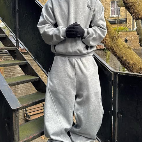 欧美跨境美式复古百搭宽松男女同款高街嘻哈拼接刺绣卫裤男裤外贸