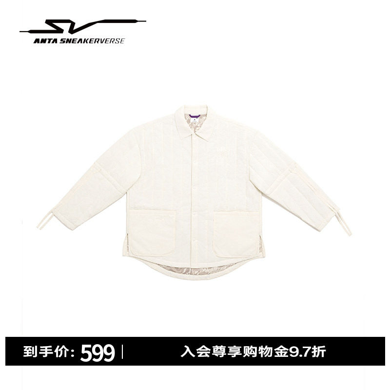 安踏SV欧文系列丨轻薄棉服男女装夏季时尚宽松外套上衣172541