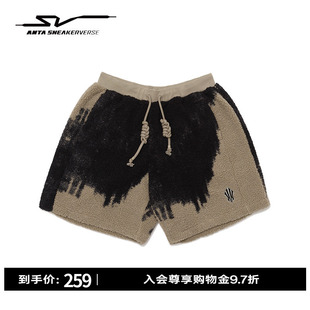 安踏SV欧文系列丨针织短裤男女羊羔绒时尚休闲五分裤子172611302V