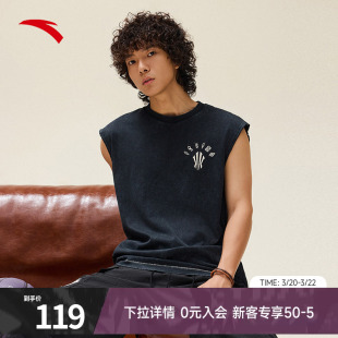坎肩t恤男女同款 无袖 纯棉背心172531102 美式 安踏凯里·欧文系列