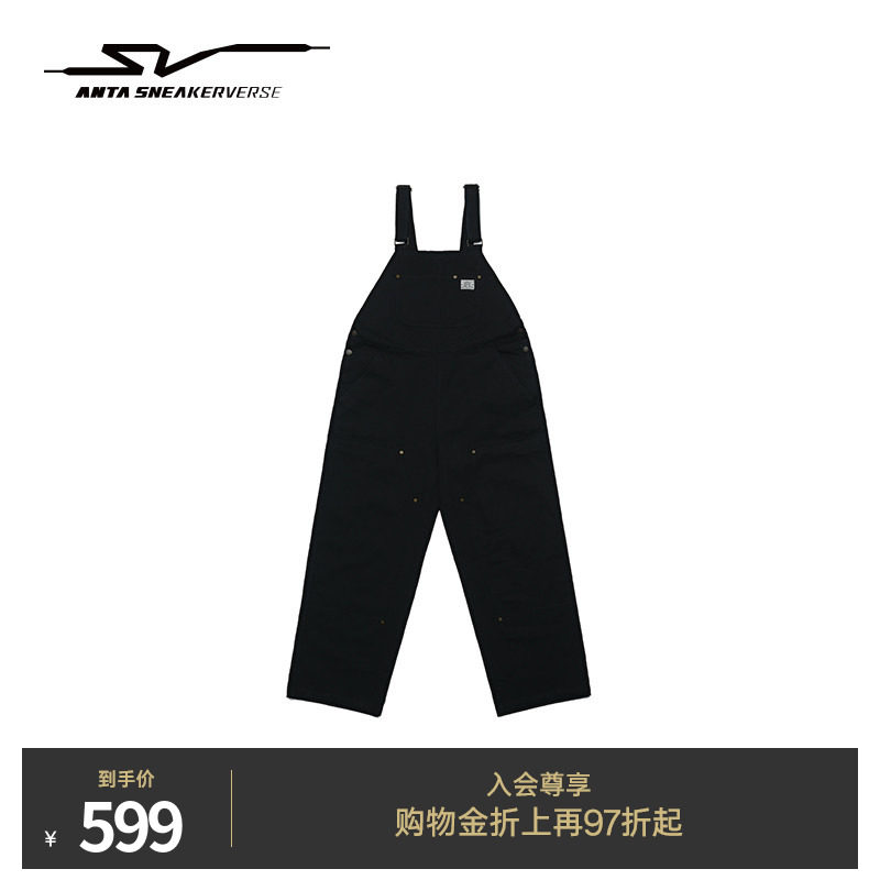 安踏SV丨工装背带裤春季潮流百搭宽松休闲裤女连体衣1626112