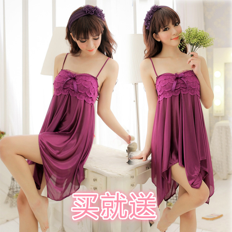 性感睡衣女夏誘惑冰絲吊帶裙家居服透明可外穿睡裙大碼性感內衣女在類目 女士內衣/男士內衣/家居服, 睡裙中 - 來自Buy2taobao.com提供專業的淘寶代購服務