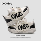 小众厚底设计滑板面包鞋 百搭小白鞋 女ins潮2026新款 学生增高韩版