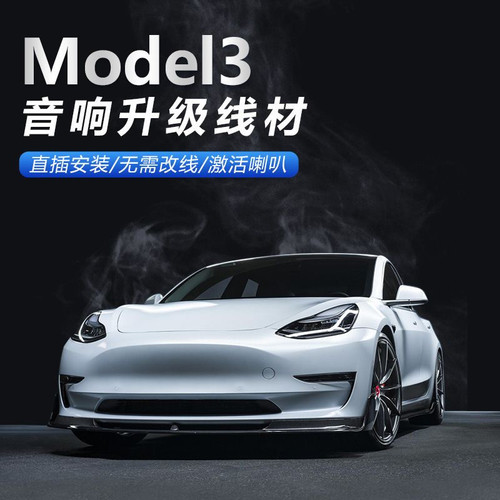 适合21款22款特斯拉model3音响激活线束升级高音环绕喇叭线8升12