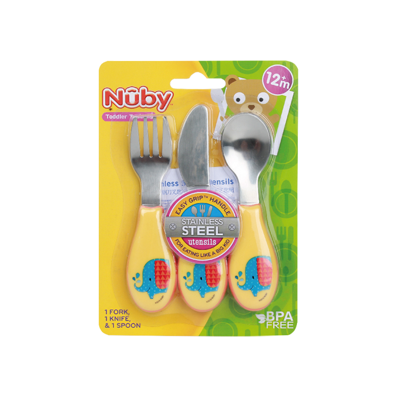 Nuby儿童食品级不锈钢刀叉勺餐具