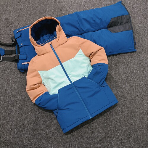外贸原单儿童滑雪服男女童加厚防水风专业连体装备套装全套单双板