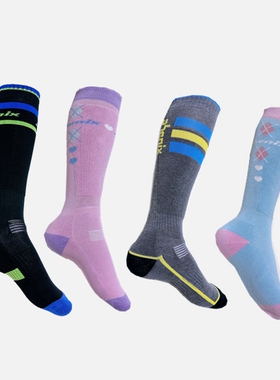 全毛圈加厚冬季户外男女男童女童透气排汗速干运动袜羊毛滑雪袜子