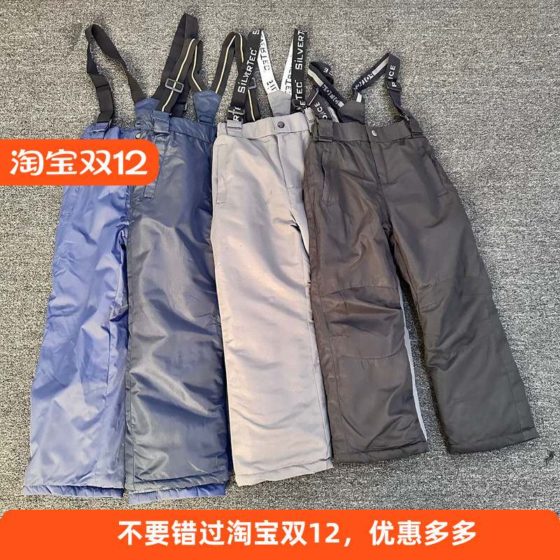 外贸儿童背带滑雪裤男女童中大童滑雪裤单双板加厚保暖防水专业