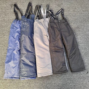 外贸儿童背带滑雪裤男女童中大童滑雪裤单双板加厚保暖防水专业