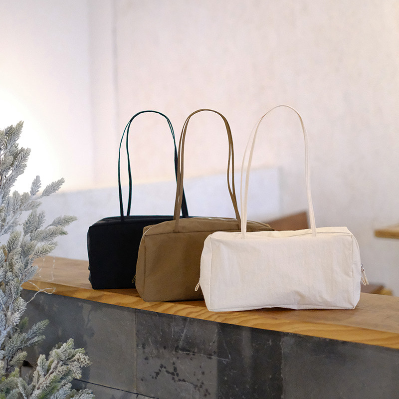 十月雪【豆腐包】进口尼龙日系长方型立体春夏单肩包手提包手拎包