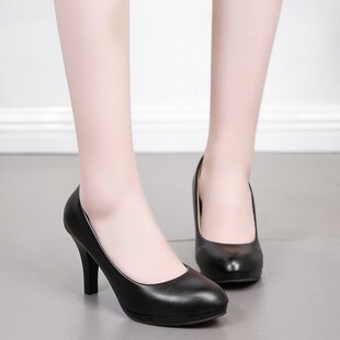 大学生职业礼仪高跟鞋女细跟空乘配正装毕业面试黑色工作小皮鞋子