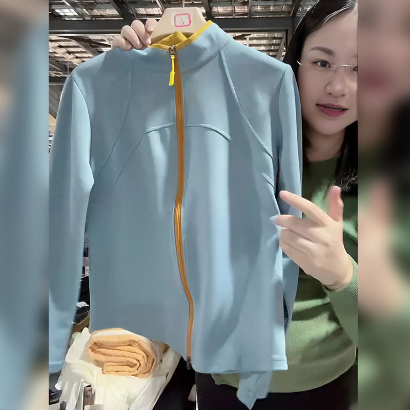 【赠送运费险】蓝色拉长袖上衣女