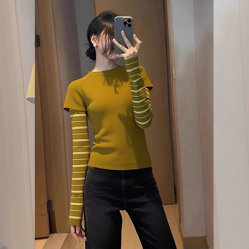 【赠送运费险】黄色长袖打底衫女