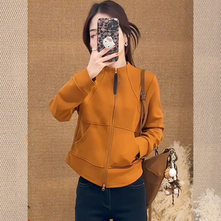 巨好看的早秋长袖卫衣外套女款秋季2026新款时尚洋气立领开衫上衣