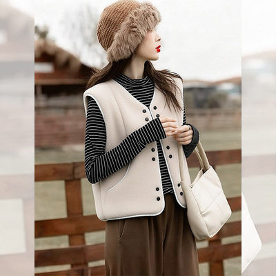 【赠送运费险】羊羔绒马夹外套女