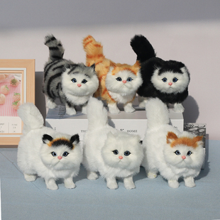 仿真小猫咪可爱毛绒玩具玩偶摆件女孩过家家生日礼物仿生猫咪道具